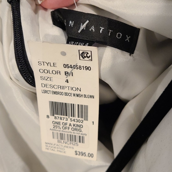 NWT Aidan Mattox Embroidered Bodice Mesh Ball Gown - Picture 8 of 9